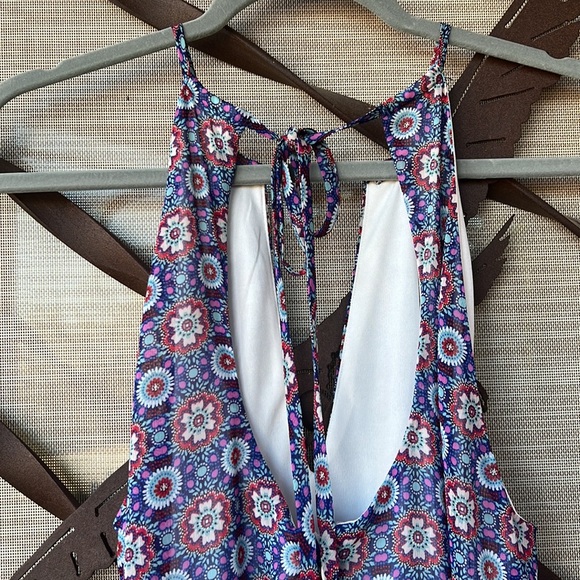 Boho Halter Top Style Sheer Floral Sundress - Picture 6 of 17